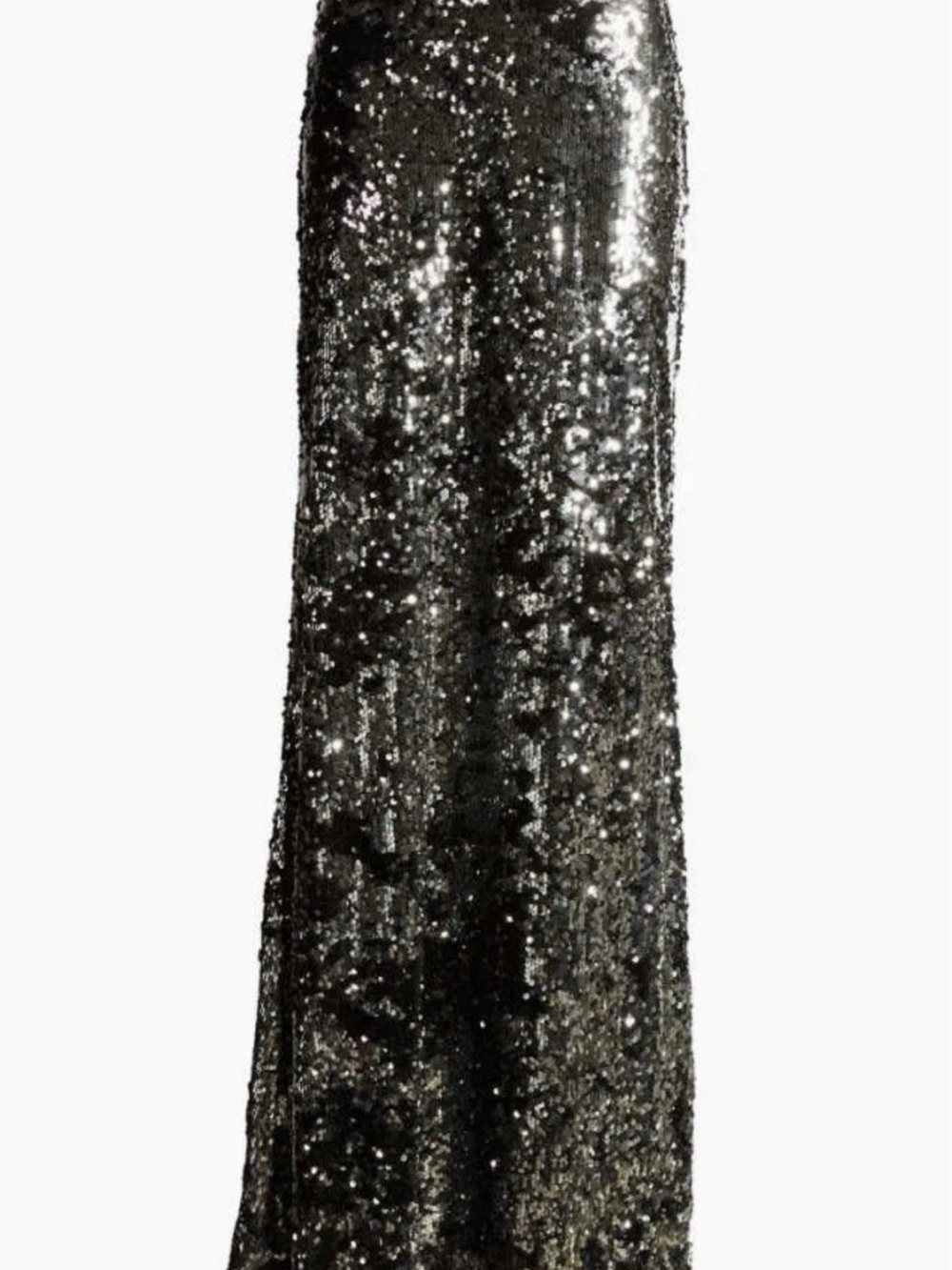 L’Agence Zeta Sequin Maxi Skirt sz 14 Silver Black